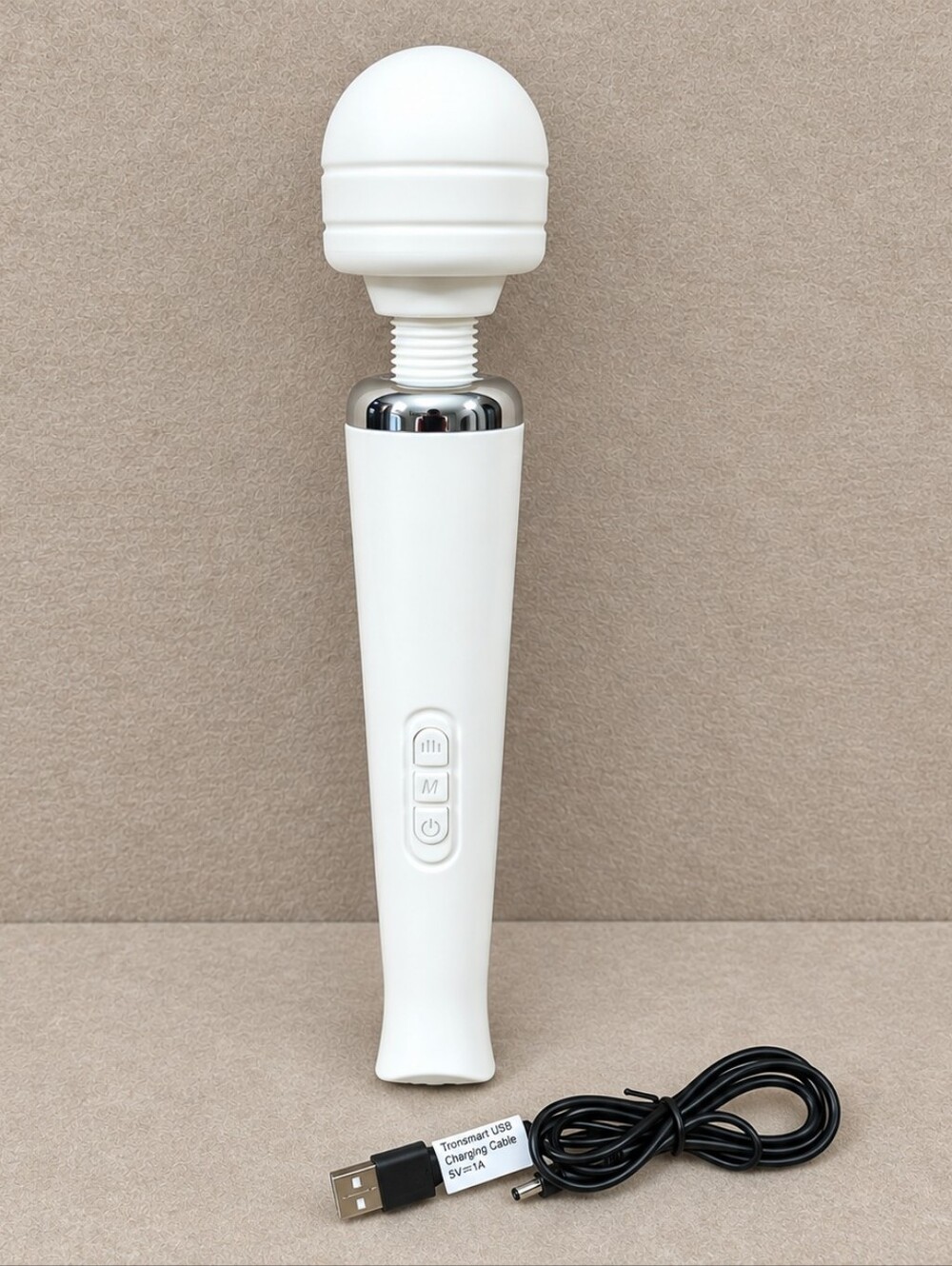 Rechargeable Handheld Wand Massager Multi Function White USB #9